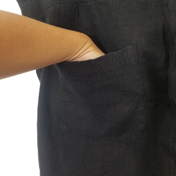 Old Navy Maternity Black Drawstring Linen Blend Wide Legged Pants Pockets XL Mat - Picture 6 of 11